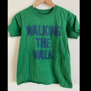 J.Crew green tee - walking the walk, talking the talk